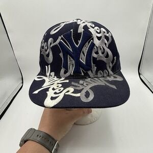 Vintage New York Yankees All-Over Print American Needle 7 1/4 Fitted Hat MLB Y2K